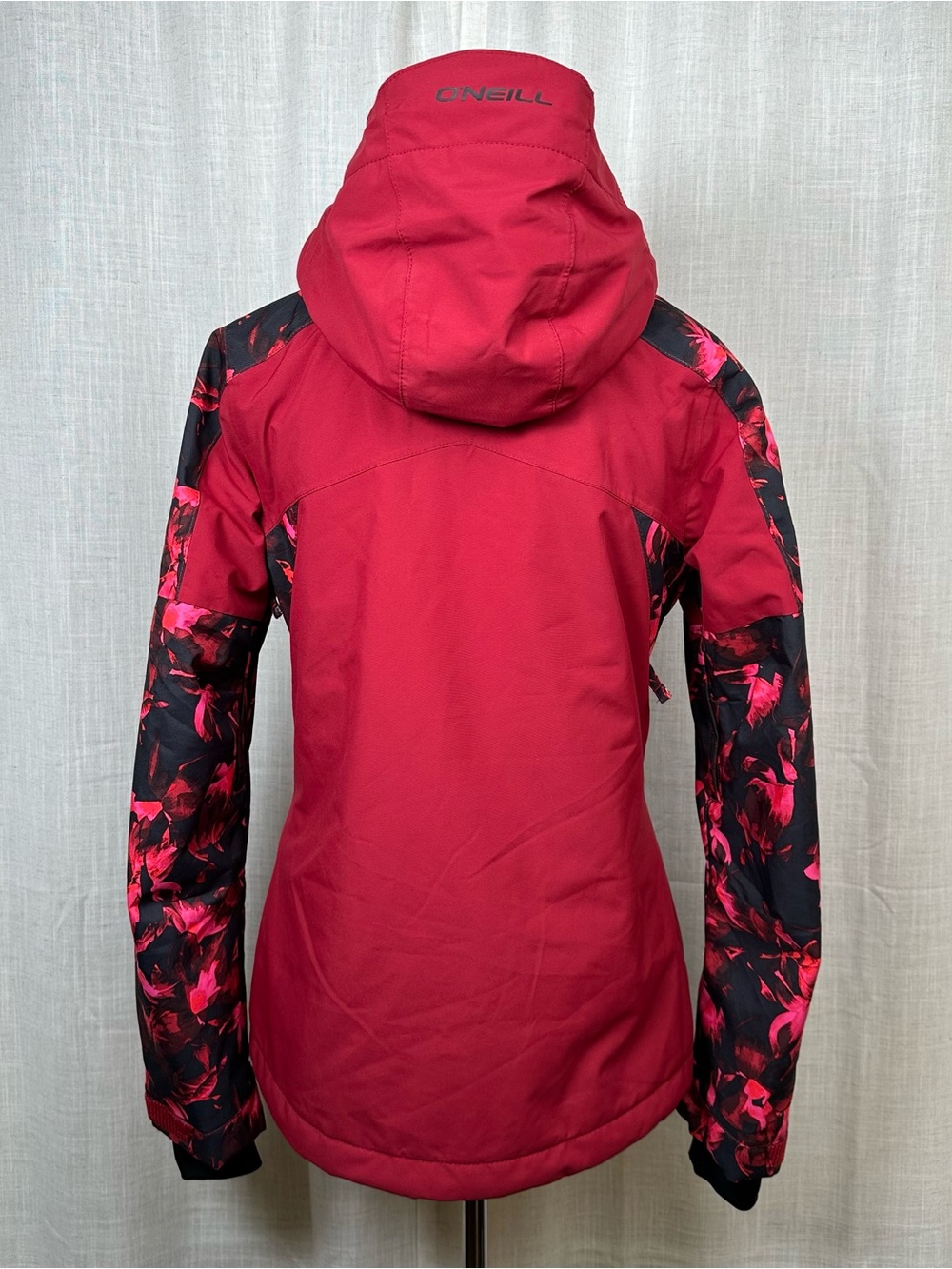 O’Neill Wavelite Ski Snowboard Jacket Womens XS Red Pink Black Floral 10K - Picture 3 of 16